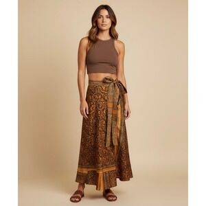 NEW Guru for Life Bali Maxi Wrap Skirt  Boho Handmade‎ One Size Regular